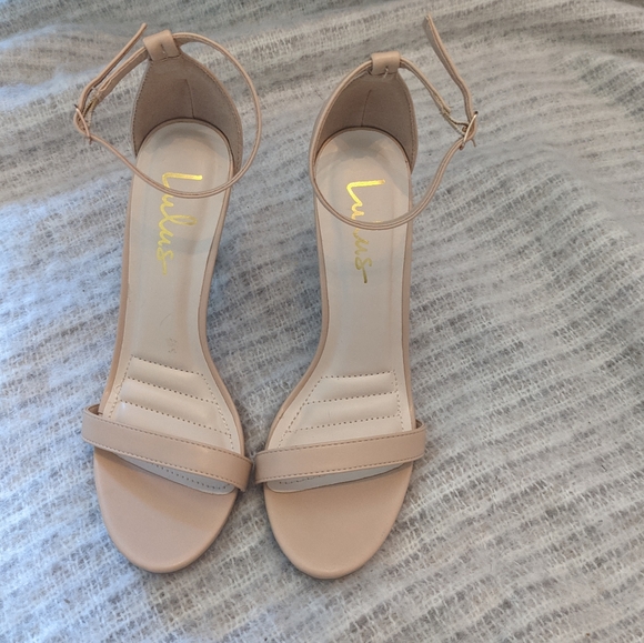Lulu's Nude Vegan Leather Heels - Picture 10 of 15